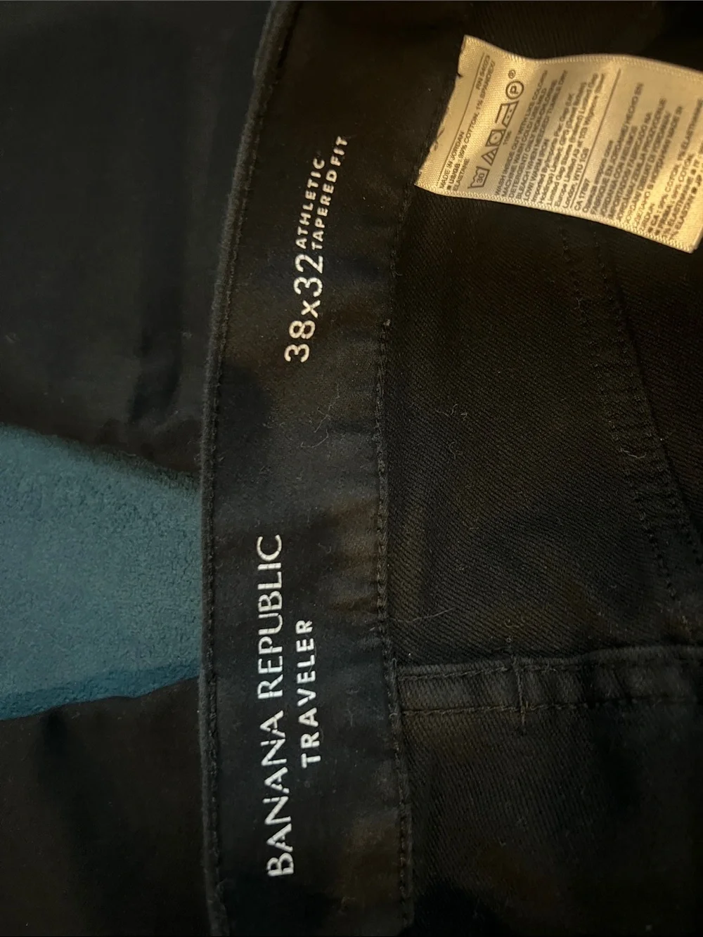 Banana Republic Men's Black Pants - Tapered Fit 38x32